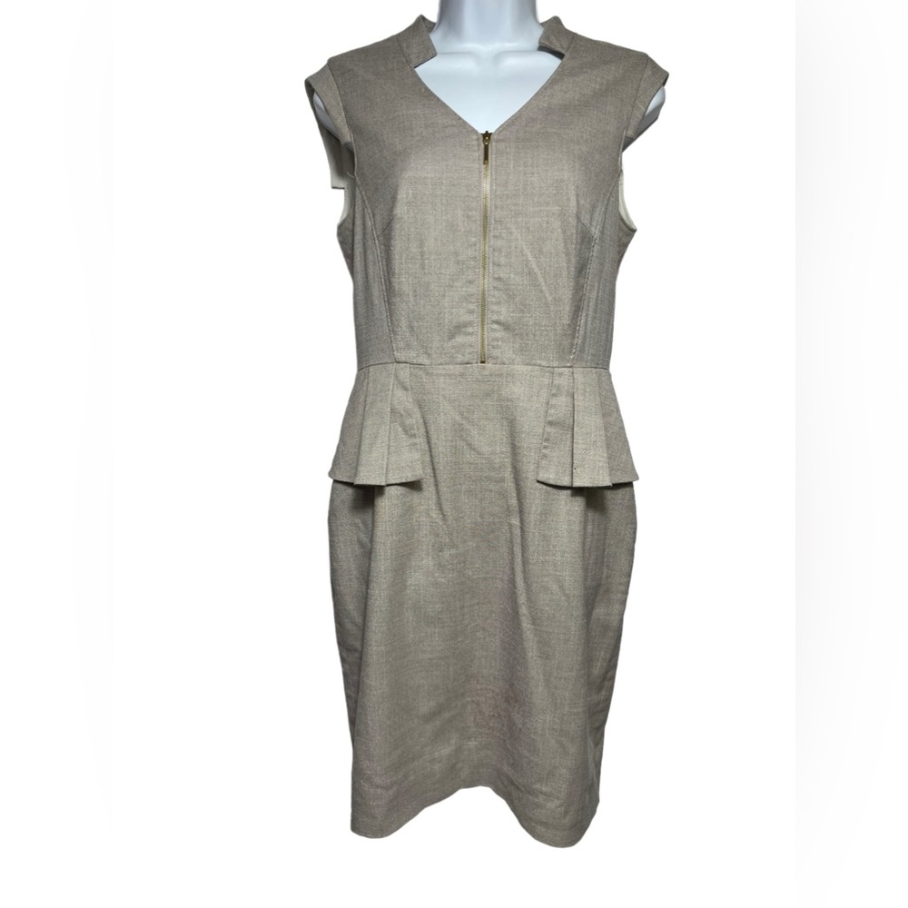 Antonio Melani dress size 6 stunning beige brown career‎ dress PERFECT 🤎🤎